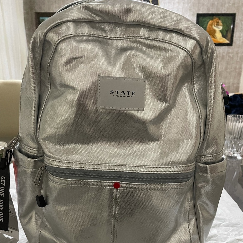 Silver backpack